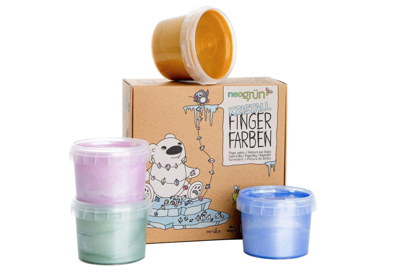 Glitzer-Kristall-Fingerfarben 4er Set "Mika"