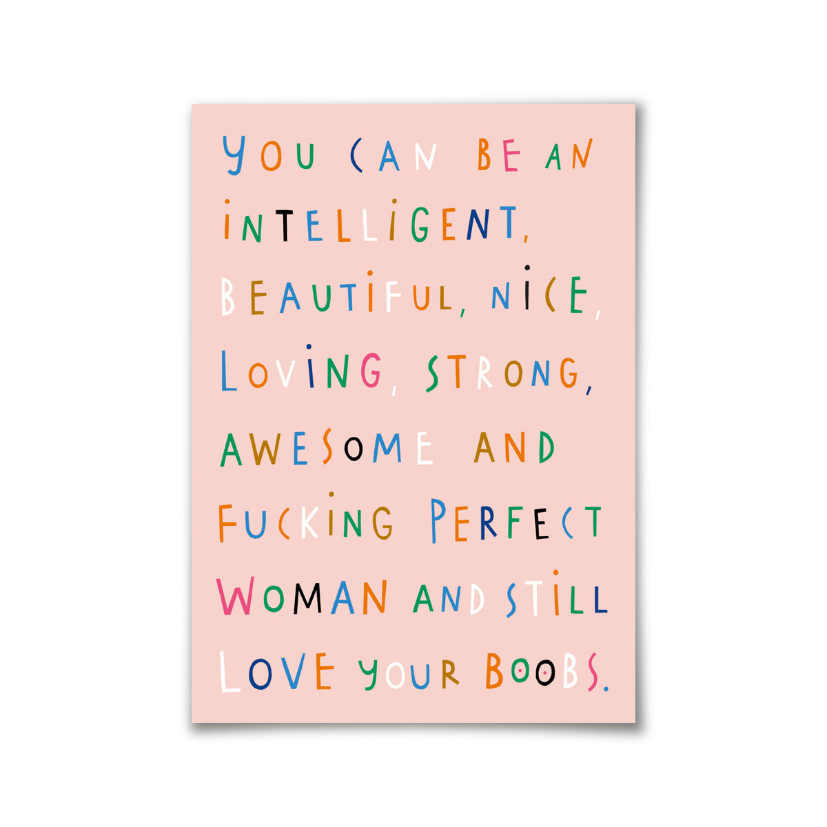 Postkarte Love your boobs
