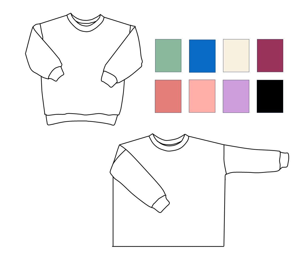 mehrfarbiger Frottee-Pullover Kinder FREIE FARBWAHL