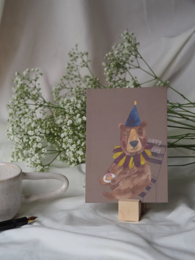 Postkarte Kuchenbär