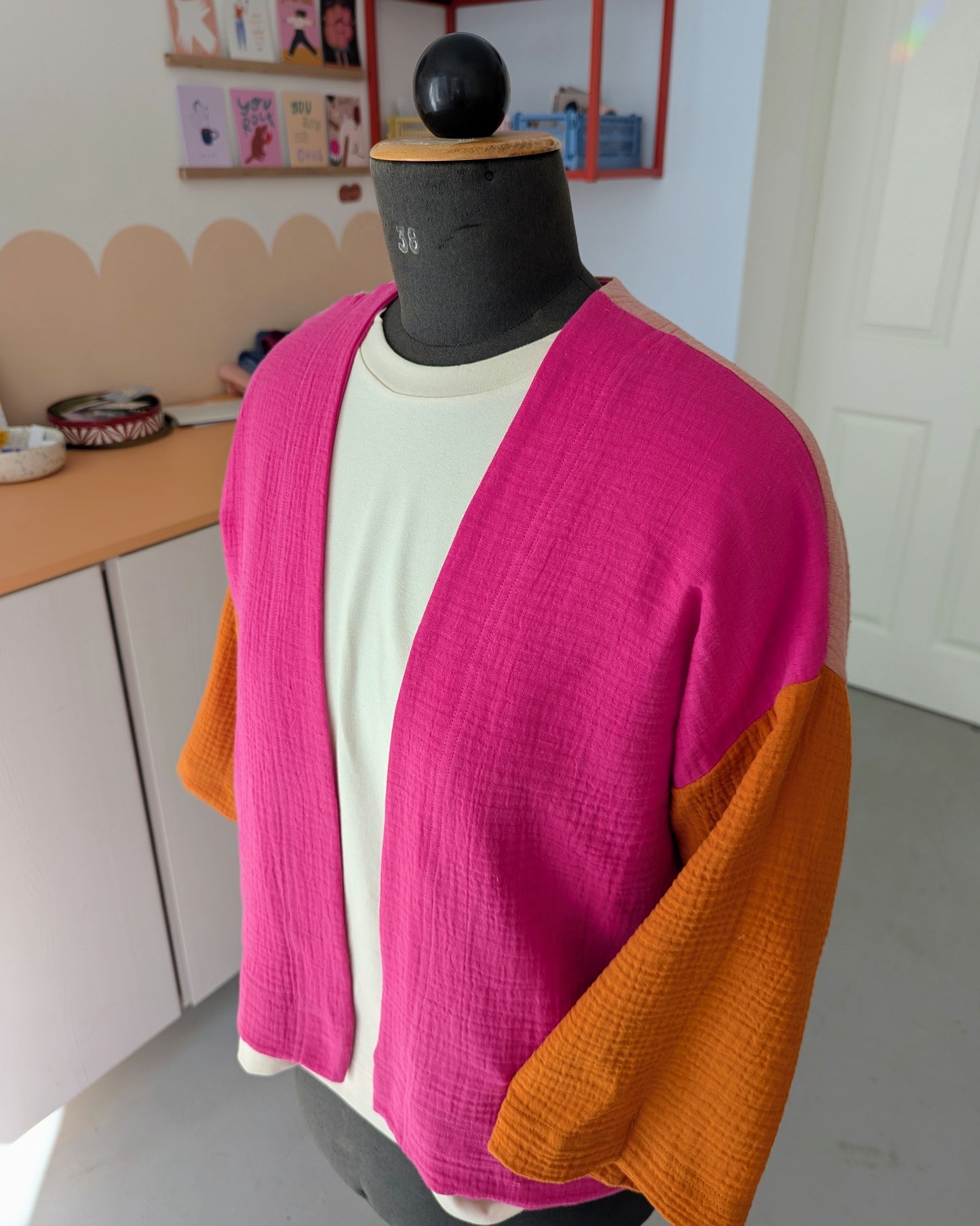 offene Musselinjacke mehrfarbig (freie Farbwahl)