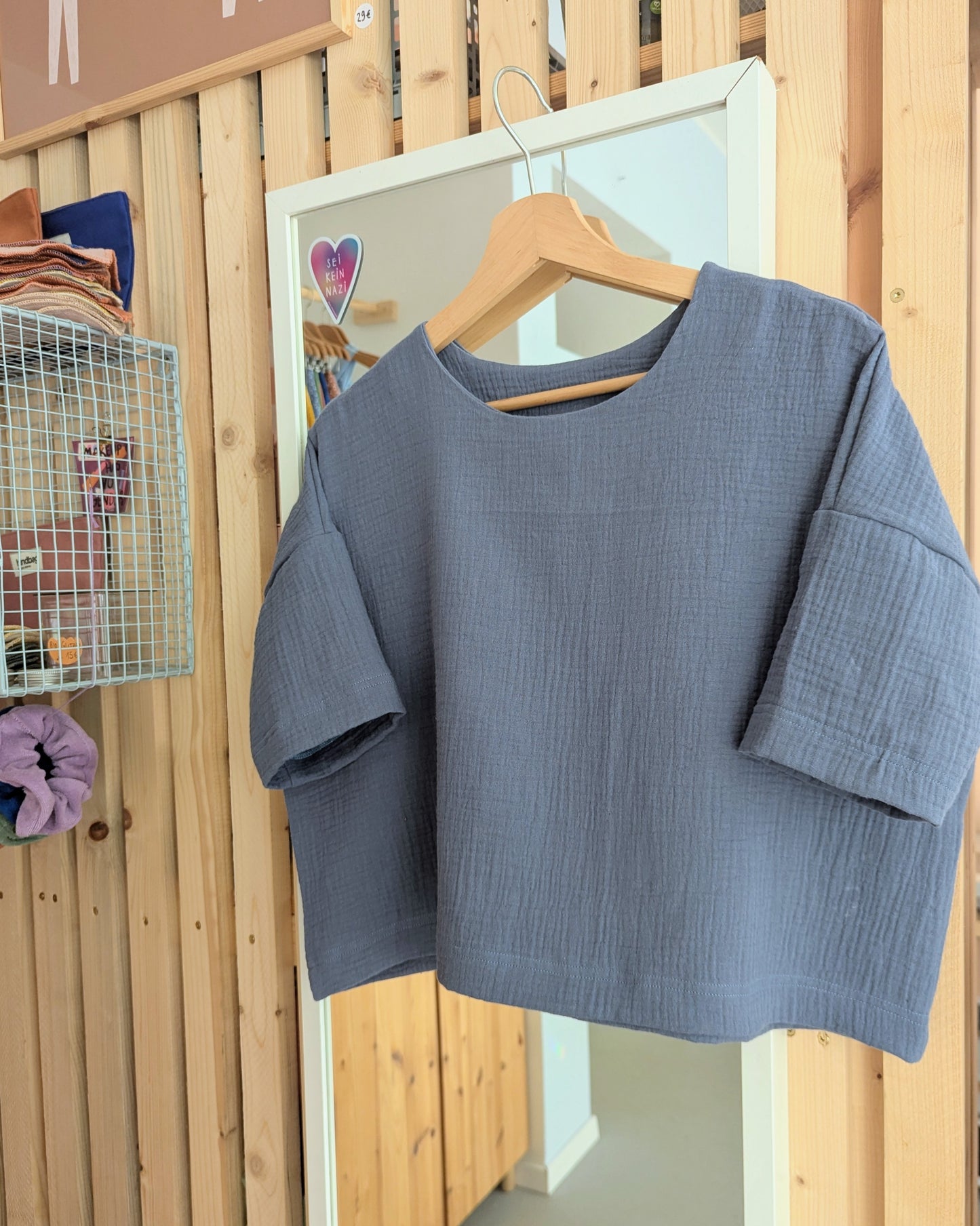 Meterware Musselin mittelblau
