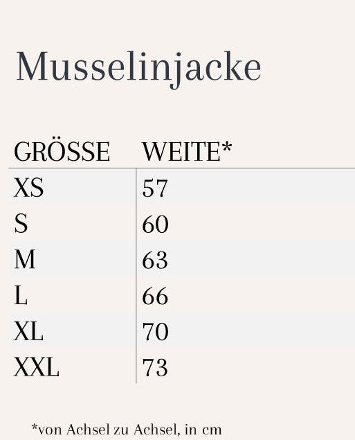 offener Musselinmantel uni (verschiedene Farben zur Auswahl)