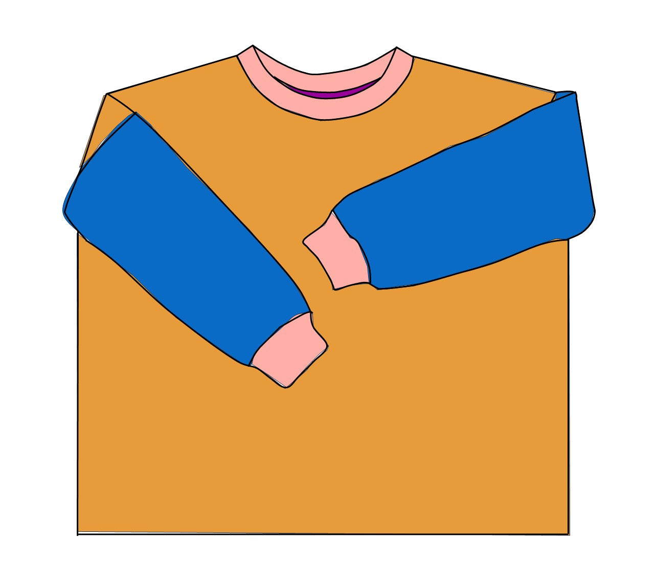 mehrfarbiger Frottee Pullover Kinder goldgelb