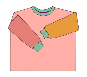 mehrfarbiger Frottee Pullover Erwachsene lachsrosa