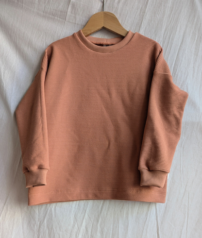 Leichter Oversize Pullover aus Honeycomb Jersey Kinder