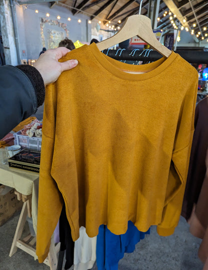 Frottee- Oversize-Pullover goldgelb Erwachsene VERSANDFERTIG