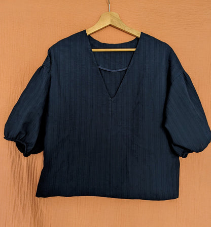 2in1 Bluse aus strukturierter Baumwolle