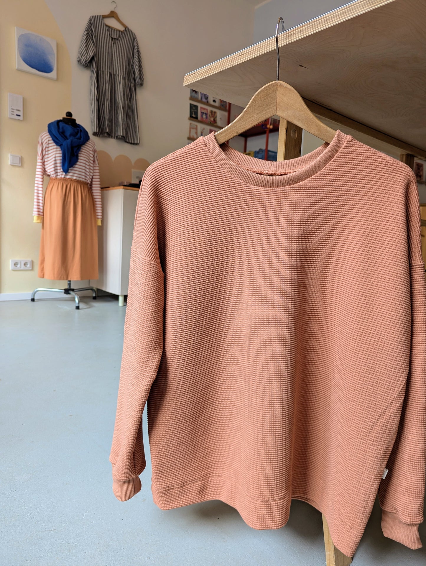 leichter Oversize Pullover aus Honeycomb Jersey