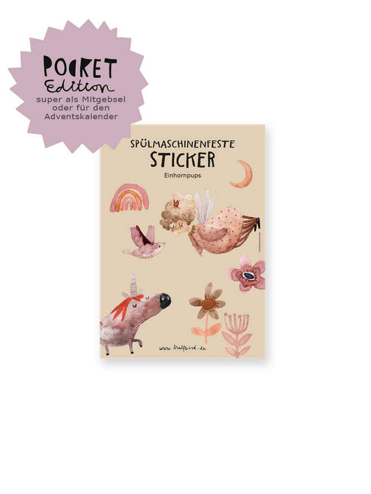 Spülmaschinenfeste Sticker "Einhornpups" | Pocket Edition