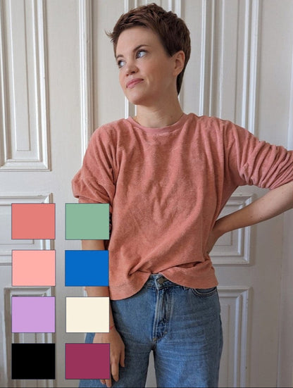 Frottee- Oversize-Pullover Erwachsene (diverse Farben verfügbar)