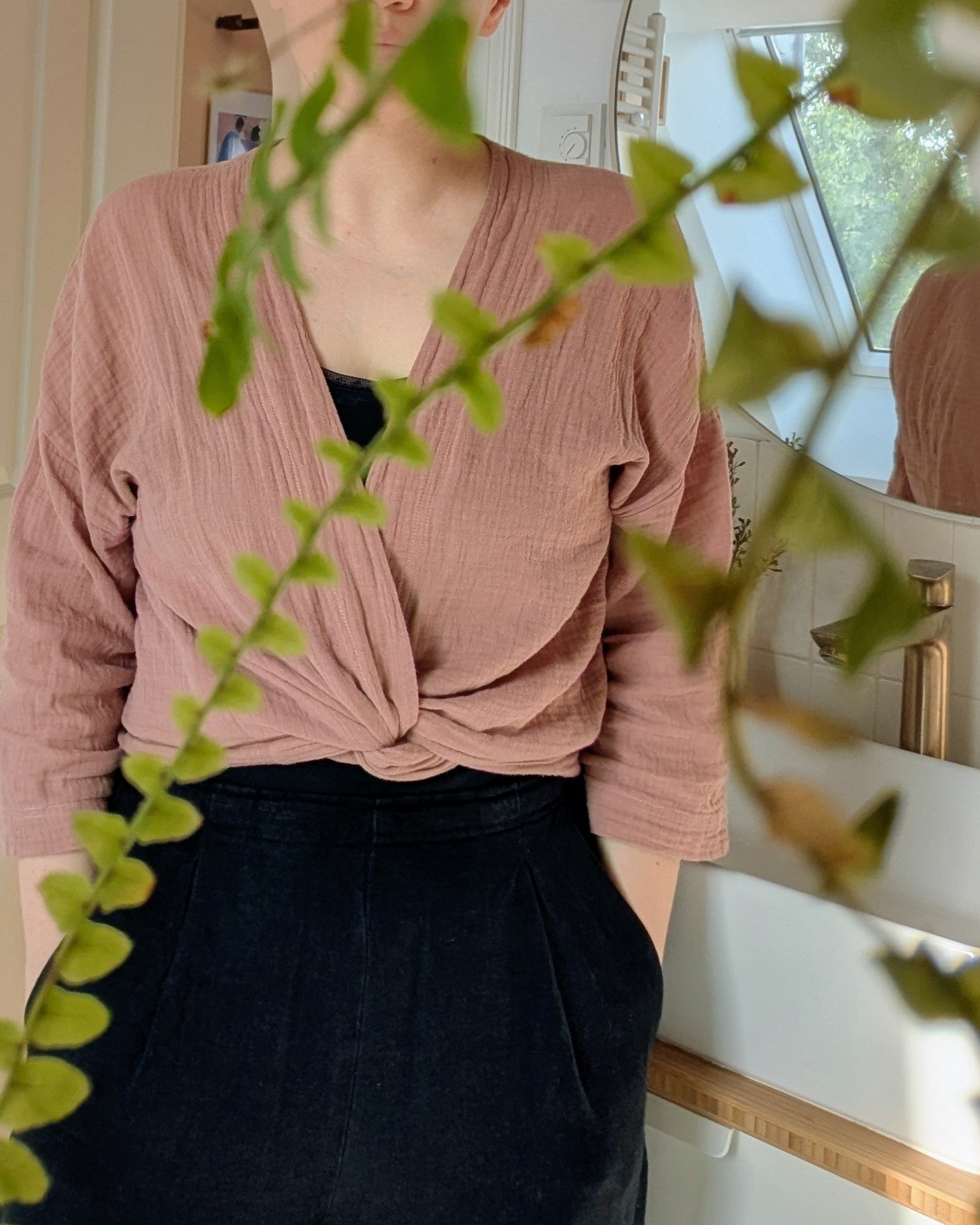 offene Musselinjacke uni