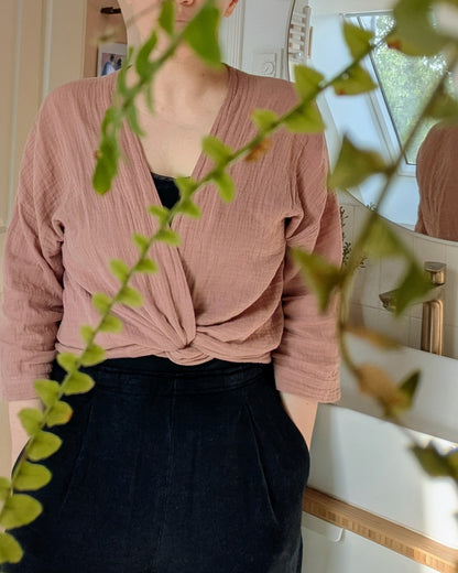 offene Musselinjacke uni