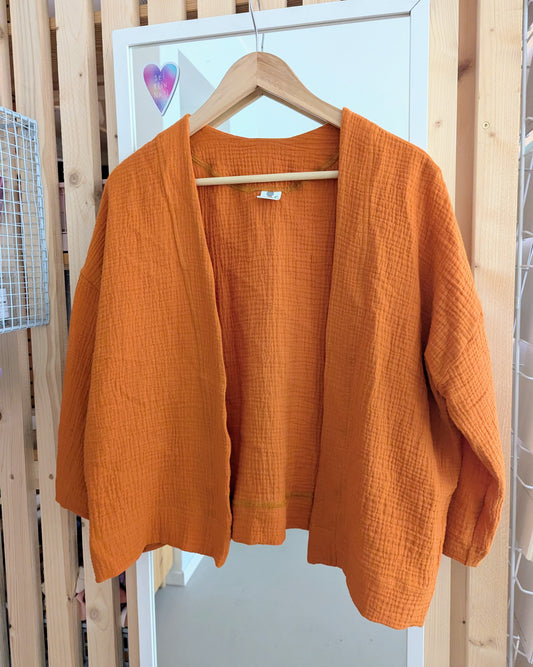offene Musselinjacke orange (Größe S) VERSANDFERTIG