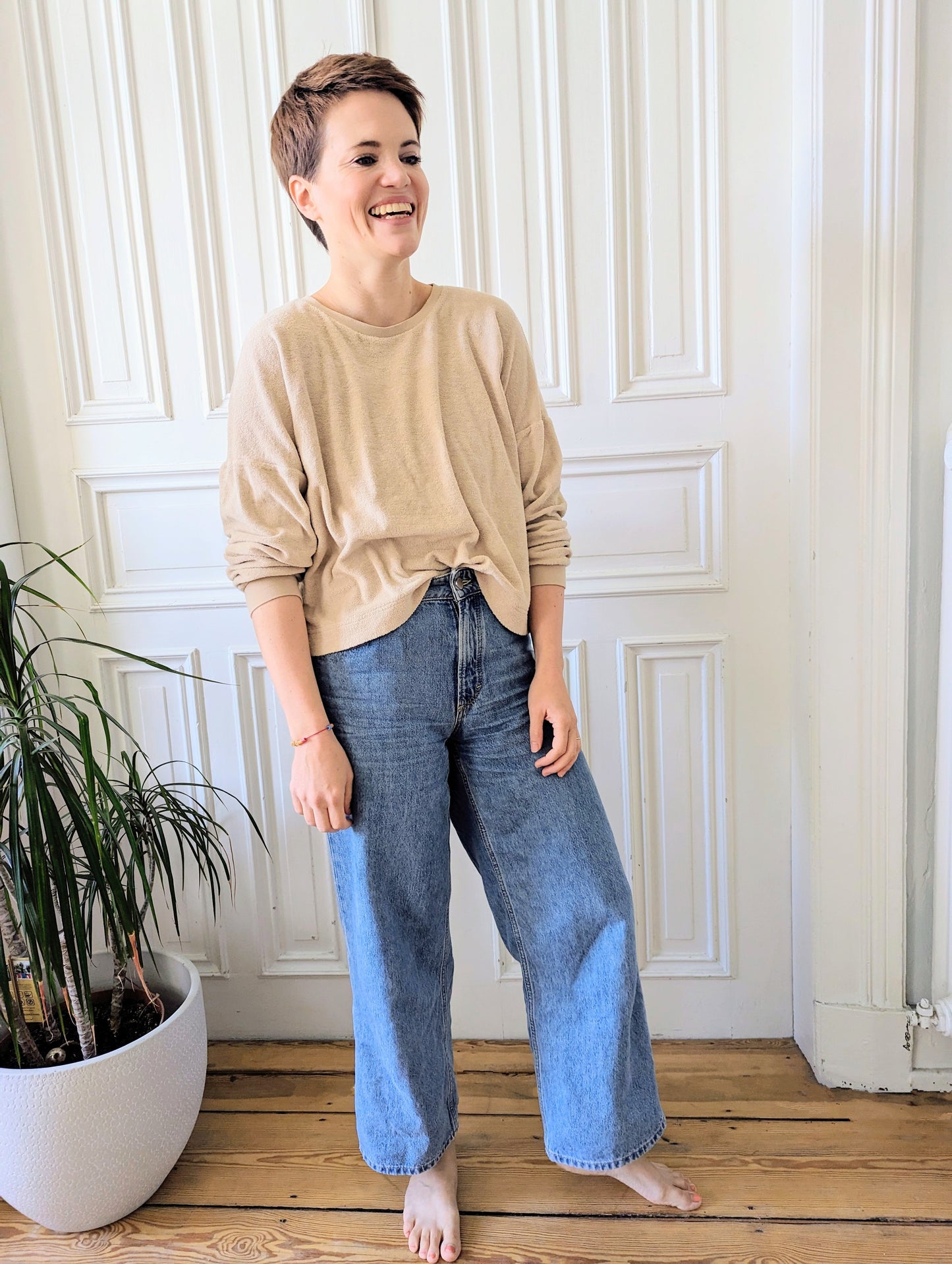 Reststück Frottee creme 85cm