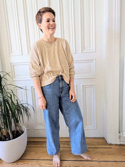 Reststück Frottee creme 85cm