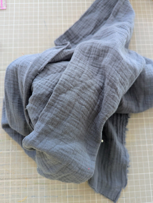 Meterware Musselin mittelblau